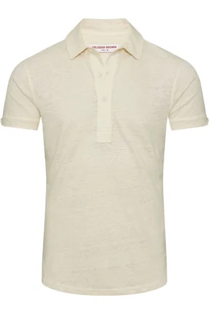 Orlebar Brown Homme, Tops, , Taille: L Polo en Lin avec 3 Boutons