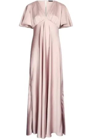 Liu Jo Femme, Robes, Rose, Taille: 38 FR Robe Longue en Satin Rose Quartz