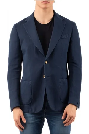 Biagio Santaniello Homme, Vestes, Bleu, Taille: 3XL Veste Élégante