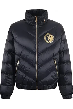 VERSACE Homme, Vestes, Noir, Taille: M Veste Matelassée Noire avec Capuche