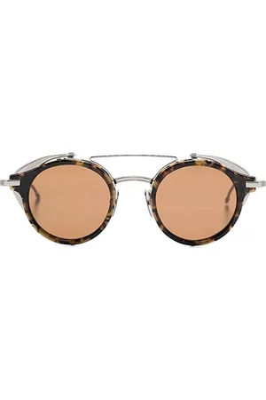 Thom Browne Unisex, Accessoires, Brun, Taille: ONE Size Lunettes de soleil rondes classiques