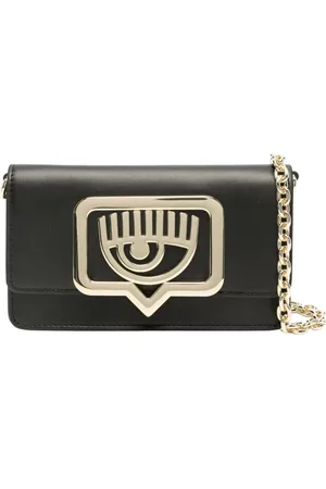 Chiara Ferragni Femme, Sacs, Noir, Taille: ONE Size Sac bandoulière en simili cuir avec logo