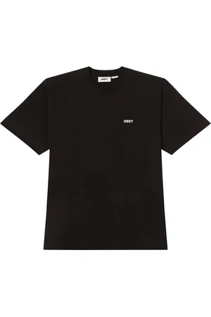 Obey Homme, Tops, Noir, Taille: S T-shirt Logo Audacieux Manches Courtes