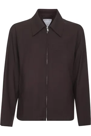 Bottega Veneta Homme, Vestes, Violet, Taille: L Manteau Bordeaux en Coton avec Fermeture Éclair
