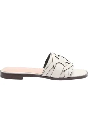 Coccinelle Femme, Chaussures, Blanc, Taille: 37 EU Sandales Blanches en Cuir Perforé