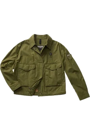 Blauer Femme, Vestes, Vert, Taille: 38 FR Parka en coton avec logo