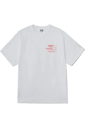 Obey Homme, Tops, Blanc, Taille: L Tee Magique avec Manches Courtes