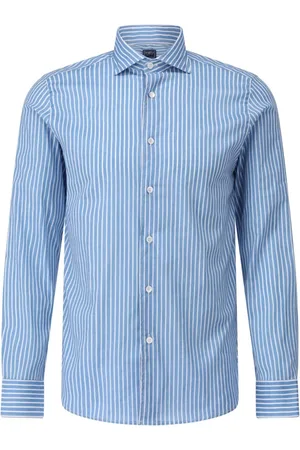 FEDELI Homme, Chemises, Bleu, Taille: 3XL Chemise Légère en Coton