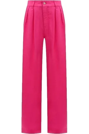 HUGO BOSS Femme, Pantalons, Rose, Taille: 36 FR Pantalon Large en Twill Fuchsia