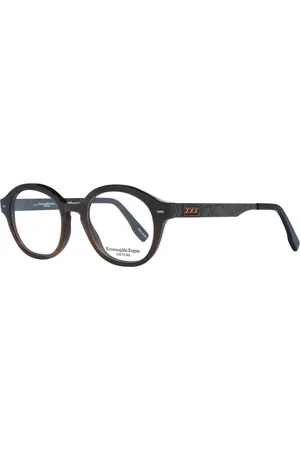 Ermenegildo Zegna Homme, Accessoires, Noir, Taille: ONE Size Lunettes Optiques Rondes Marron