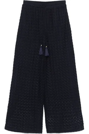 Twin-Set Femme, Pantalons, Bleu, Taille: 40 FR Pantalon Bleu Marine à Cordon