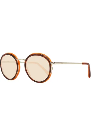 Emilio Pucci Femme, Accessoires, Brun, Taille: ONE Size Lunettes de soleil rondes marron pour femmes orange