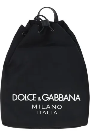 Dolce & Gabbana Homme, Sacs, Noir, Taille: ONE Size Sac à Dos en Nylon avec Bretelles en Cuir