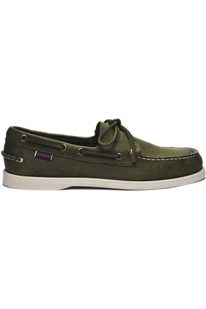 SEBAGO Homme, Chaussures, Vert, Taille: 42 EU Élégants mocassins en cuir avec semelle en caoutchouc