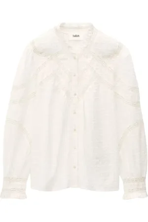 Bash Femme, Blouses et Chemises, Blanc, Taille: 38 FR Chemise géométrique à manches courtes 100% coton