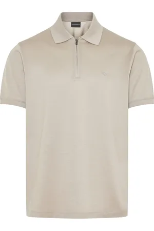 Emporio Armani Homme, Tops, , Taille: 3XL Polo à Fermeture Éclair en Lyocell/Coton