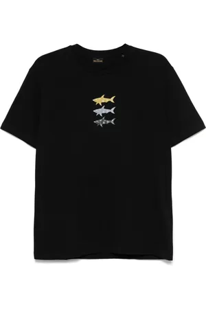 Paul & Shark Homme, Tops, Noir, Taille: 2XL T-shirt en coton au style classique
