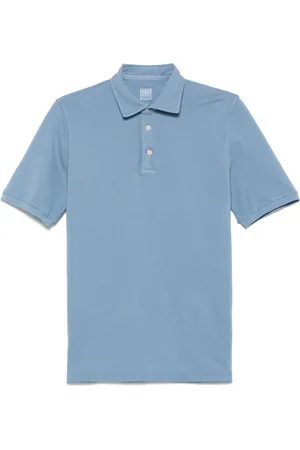 FEDELI Homme, Tops, Bleu, Taille: L Polo en Coton Classique