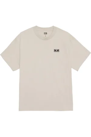 Obey Homme, Tops, Gris, Taille: L Tee avec Yeux et Impression au Dos
