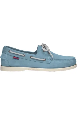 SEBAGO Homme, Chaussures, Bleu, Taille: 43 EU Élégants mocassins en cuir avec semelle en caoutchouc