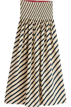 Tommy Hilfiger Femme, Jupes, Multicolore, Taille: 34 FR Jupe Rayée Bleu Nuit Crème