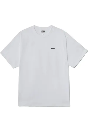 Obey Homme, Tops, Blanc, Taille: XL Tee-shirt Cosmic Noise avec Logo Latéral