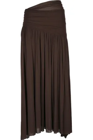 Serafini Femme, Jupes, Brun, Taille: 40 FR Jupe Longue Asymétrique avec Détails Élastiques