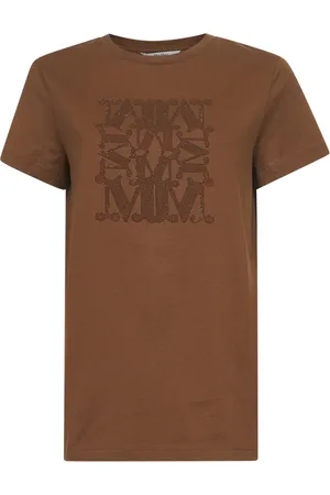 Max Mara Femme, Tops, Brun, Taille: 38 FR T-shirts et Polos avec Motif en Strass Marron