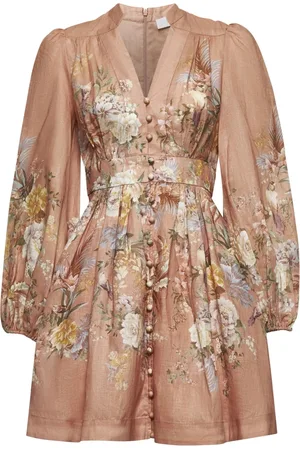 ZIMMERMANN Femme, Robes, Multicolore, Taille: 42 FR Robe en Lin Imprimé Floral