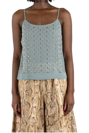 DRIES VAN NOTEN Femme, Tops, Bleu, Taille: 40 FR Haut Bleu Pâle avec Détails
