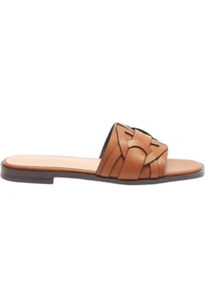 Coccinelle Femme, Chaussures, Brun, Taille: 39 EU Sandales en Cuir Marron avec Détail Monogramme