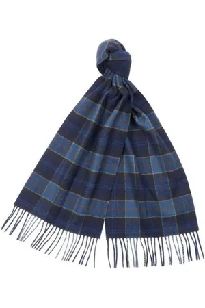 Barbour Homme, Accessoires, Multicolore, Taille: ONE Size Écharpe en Laine à Carreaux à Franges