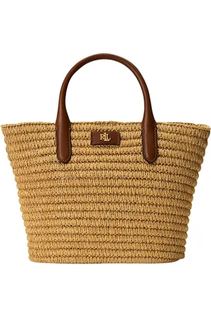 Ralph Lauren Femme, Sacs, , Taille: ONE Size Tote Brie media en paille tressée