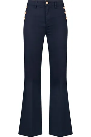 Liu Jo Femme, Pantalons, Bleu, Taille: W28 Pantalon flare avec boutons