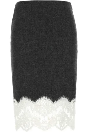 BLUMARINE Femme, Jupes, Gris, Taille: 36 FR Jupe en Mélange de Viscose Extensible Charbon