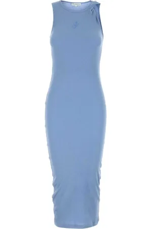 J.W.Anderson Femme, Robes, Bleu, Taille: 42 FR Robe en Coton Bleu Céruléen