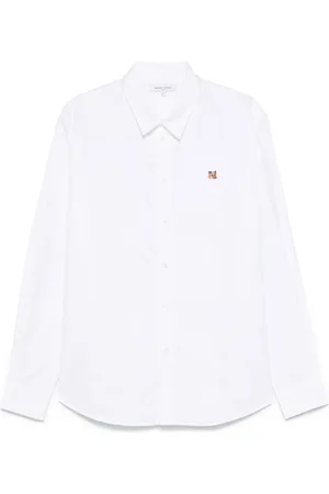 Maison Kitsuné Homme, Chemises, Blanc, Taille: XL Chemise Blanche Fox Head