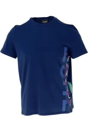 Roberto Cavalli Homme, Tops, Bleu, Taille: S Sac Bandoulière en Cuir de Luxe avec Détails en Or