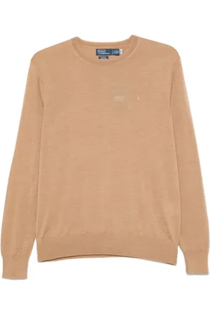 Ralph Lauren Femme, Pulls, Brun, Taille: 38 FR Pull à manches longues en laine marron