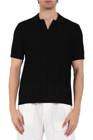 Paolo Pecora Homme, Tops, Noir, Taille: L Pull en tricot à col en V