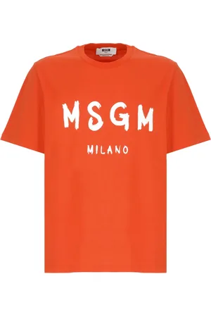 Msgm Homme, Tops, , Taille: L T-shirt en Coton avec Logo