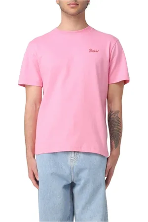 BARROW Homme, Tops, Rose, Taille: M T-shirt en Coton avec Logo Imprimé