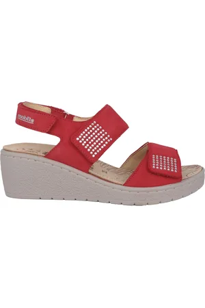 Mephisto Femme, Chaussures, Rouge, Taille: 35 EU Sandale rouge à large coupe - Pam Spark