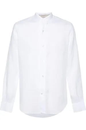 ELEVENTY Homme, Chemises, Blanc, Taille: L Chemise Élégante Blanche à Manches Longues en Lin