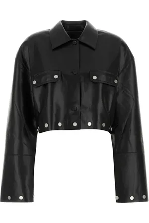 Nanushka Femme, Vestes, Noir, Taille: 40 FR Chemise noire en simili cuir Kassie