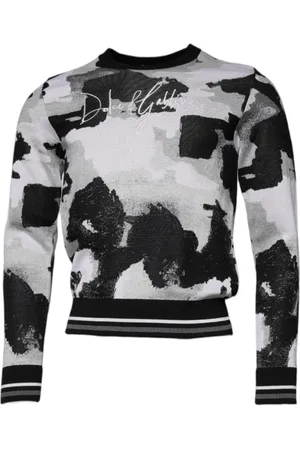 Dolce & Gabbana Homme, Pulls, Multicolore, Taille: S Pull en Soie Col Rond Camouflage Multicolore