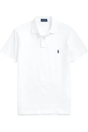 Ralph Lauren Homme, Tops, Blanc, Taille: L Slim Fit Mesh Polo
