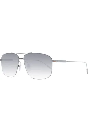 Ermenegildo Zegna Unisex, Accessoires, Gris, Taille: ONE Size Lunettes de Soleil Aviateur Gunmetal avec Verres Dégradés