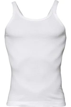 Dolce & Gabbana Homme, Tops, Blanc, Taille: S Débardeur sans manches en coton ivoire