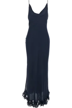 ROTATE Femme, Robes, Bleu, Taille: 40 FR Robe à Volants en Mousseline